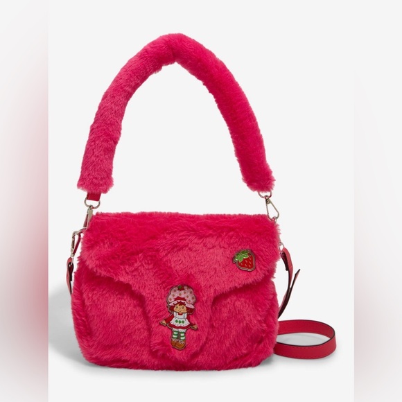 Handbags - Strawberry Shortcake Fuzzy Pink Shoulder Bag BNWT